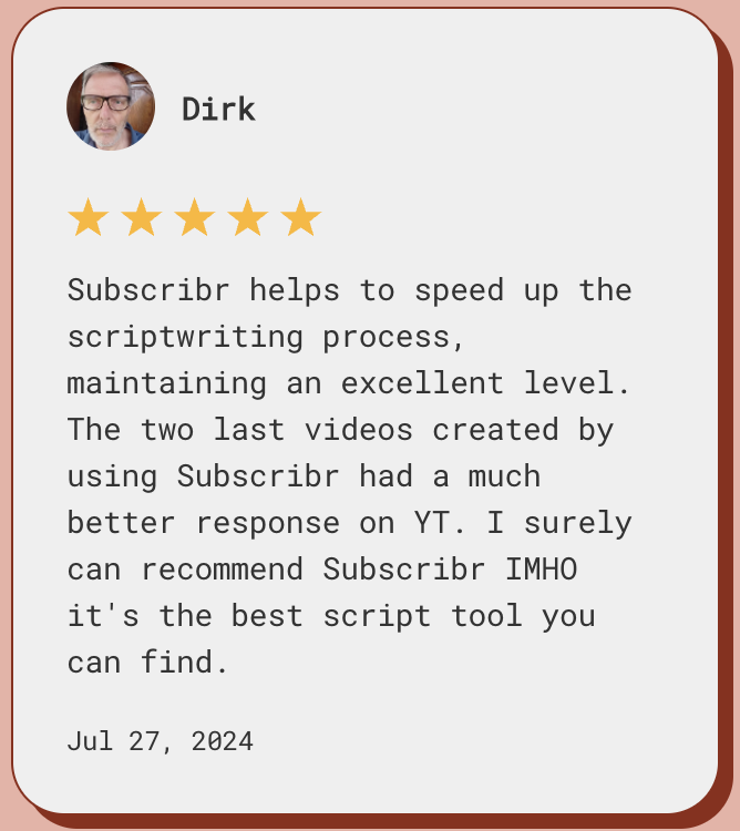 Testimonial from Dirk